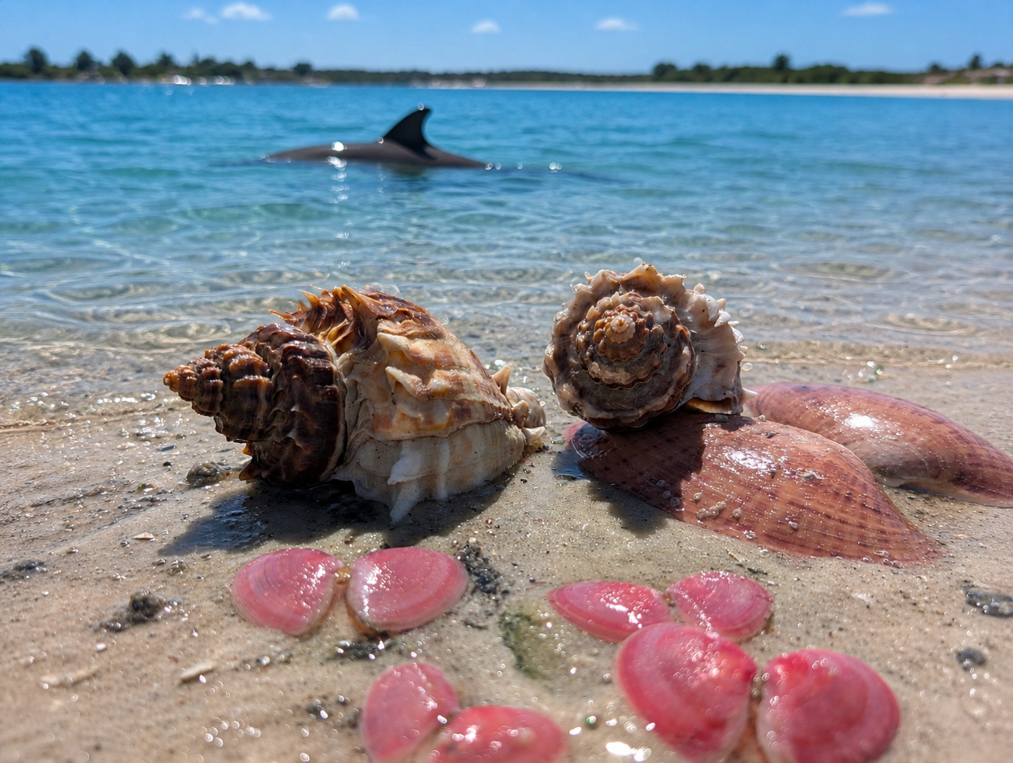 Dolphin and shells